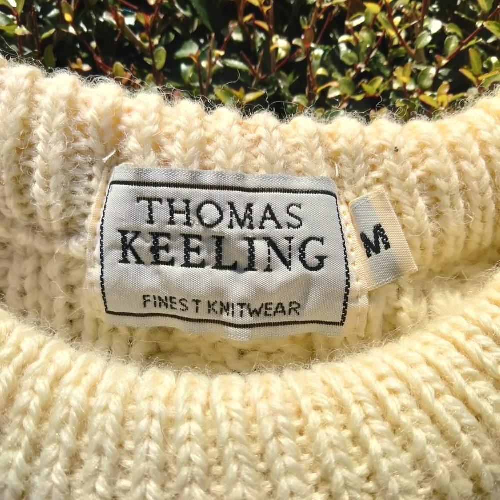 Vintage Hand Knit Thomas Keeling Irish Sweater